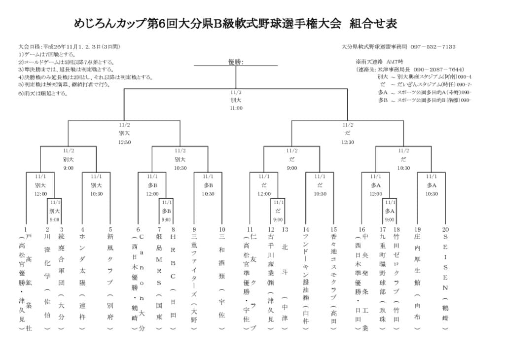 【大会組合せ・結果】20141027新のサムネイル