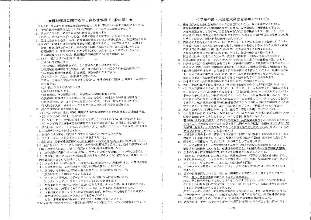 平成30年度競技運営に関する申し合わせ事項（一般・学童）のサムネイル