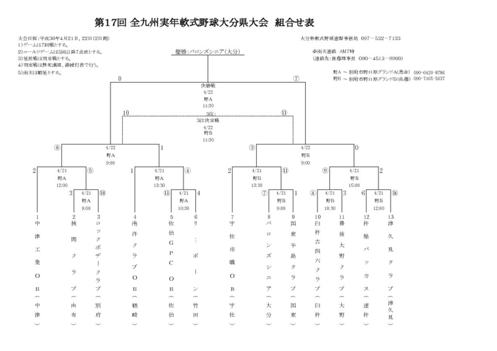 Ｈ３０実年大分県大会組合せ表のサムネイル